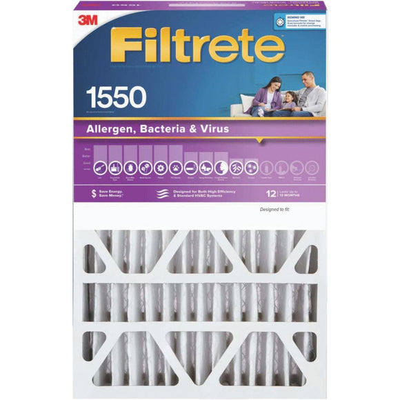 3M Filtrete 20 In. x 25 In. x 5 In. Allergen, Bacteria & Virus 1550 MPR Deep Pleat Furnace Filter