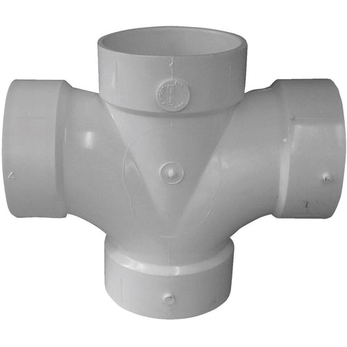 Charlotte Pipe 4 In. Double Sanitary DWV PVC Tee