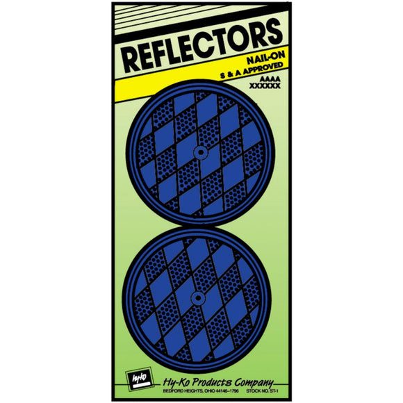 Hy-Ko 3-1/4 In. Dia. Round Blue Nail-On Reflector (2-Pack)