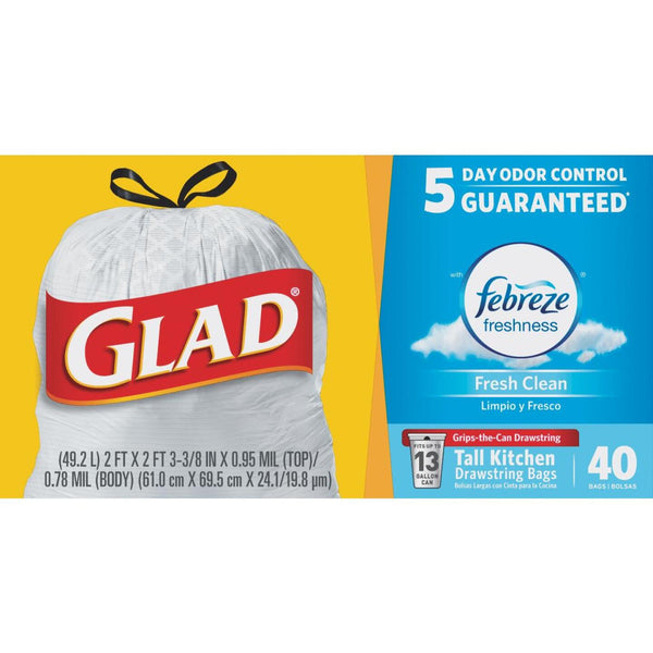 True Value Kitchen Trash Bags, Drawstring, 13 Gallons, 45-Ct.