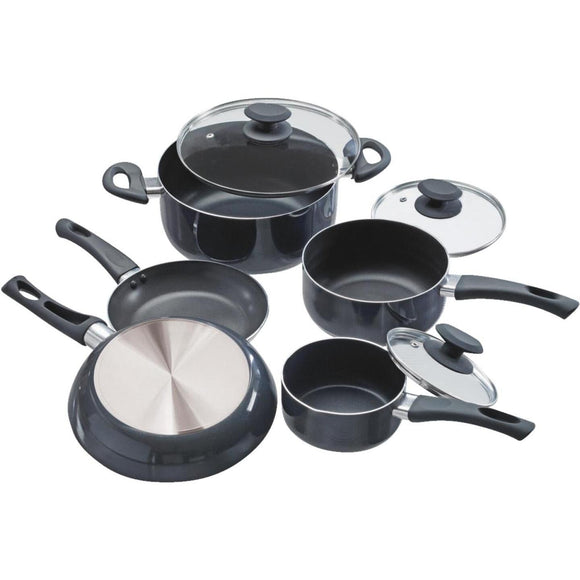 Ecolution Elements Black Non-Stick Aluminum Cookware Set (8-Piece)