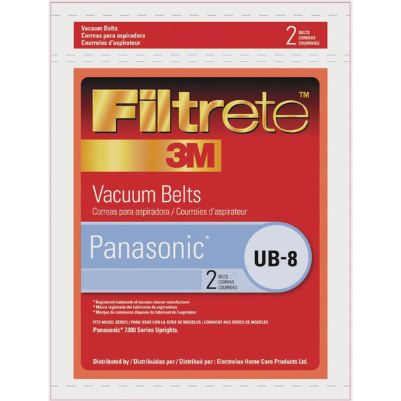 3M Filtrete Panasonic Type UB-8 7300 Series Uprights Vacuum Cleaner Belt (2-Pack)