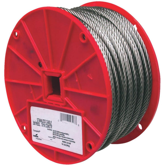 Campbell 1/8 In. x 250 Ft. Stainless Steel Wire Cable