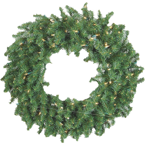 Gerson 36 In. 150-Bulb Clear Incandescent Canadian Pine Prelit Wreath