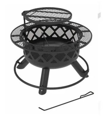 Ranch Fire Pit With Side Tables & Grill Top