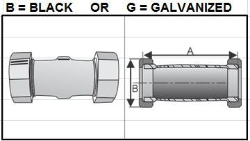 Pannext Fittings Compression Coupling Long (150lbs)